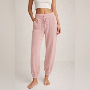 FP Beach Free People Pink Knit Jogger Pants Women’s Medium Drawstring Lounge